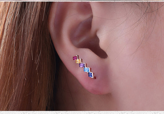 Aretes de Plata Esterlina con Arcoíris - Image 7