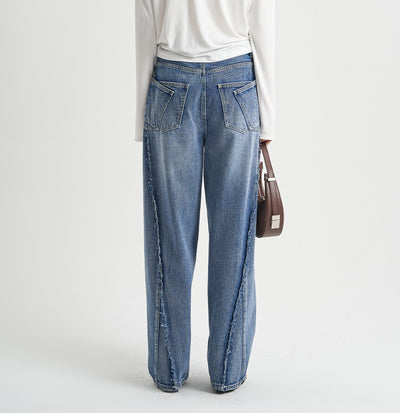 Pantalones Vaqueros Azul Desteñido Holgados Premium para Mujer - Image 7