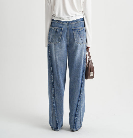 Pantalones Vaqueros Azul Desteñido Holgados Premium para Mujer - Image 7