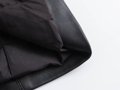 Abrigo de Cuero Sintético Suelto para Mujer - Estilo Casual Otoño Invierno - Image 10