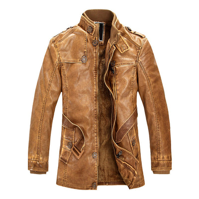 Abrigo Trench de Cuero para Hombre - Image 3
