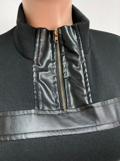 Traje Ajustado de Dos Piezas con Costura de Cuero - Image 20