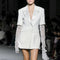 Blazer Ejecutivo Largo Brillante para Mujer