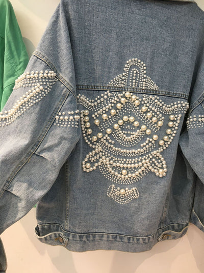Chaqueta de Mezclilla con Detalles de Perlas - Image 7