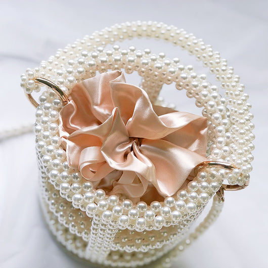 Bolso Bucket de Perlas Huecas para Mujer - Diseño Elegante y Versátil - Image 3