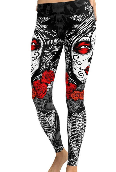 Pantalones Ajustados con Estampado de Calavera para Halloween - Image 2