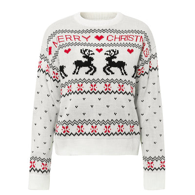 Suéter Navideño con Estampado de Corazón y Alce - Pullover de Punto para Mujer - Image 11