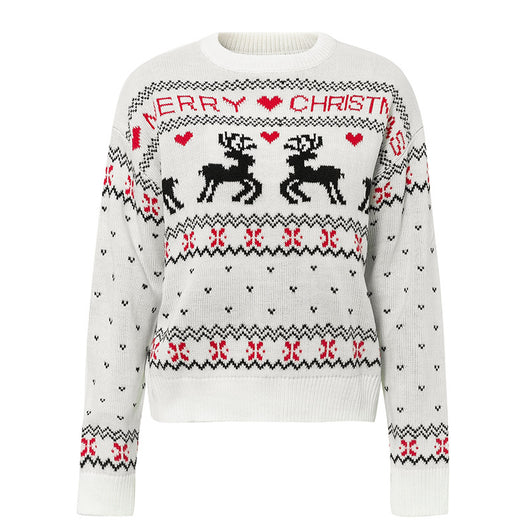 Suéter Navideño con Estampado de Corazón y Alce - Pullover de Punto para Mujer - Image 11