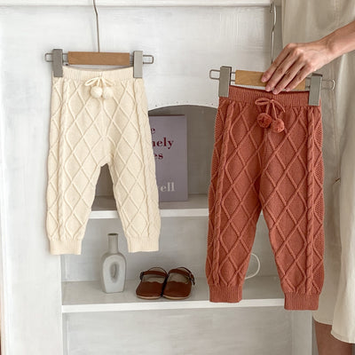 Pantalones Largos Tejidos con Patrón Rombo para Bebés Niños y Niñas - Image 26