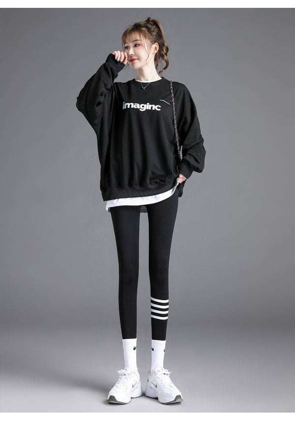 Leggins Shark para Mujer: Shorts Ajustados de Tres Cuartos en Negro para Ciclismo