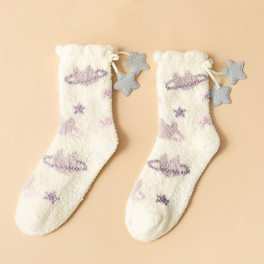 Calcetines Térmicos Gruesos para Mujer Estilo Coreano con Forro Polar - Image 2