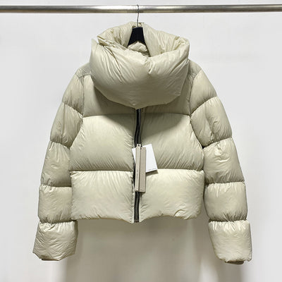 Chaqueta Temperament Blanca de Plumas de Pato con Cuello Alzado y Cierre - Image 24