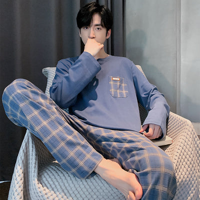 Pijama Largo de Algodón para Hombre Talla Grande Cómodo y Relajado - Image 8