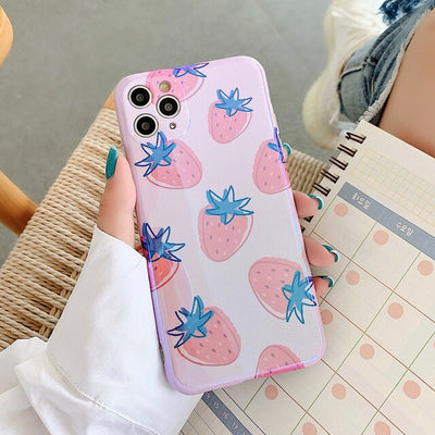 Funda para Celular con Diseño de Fresas