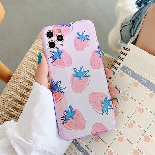 Funda para Celular con Diseño de Fresas