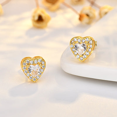 Aretes de Circonita Redonda con Montura de Cuatro Garras - Image 14