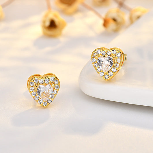 Aretes de Circonita Redonda con Montura de Cuatro Garras - Image 14