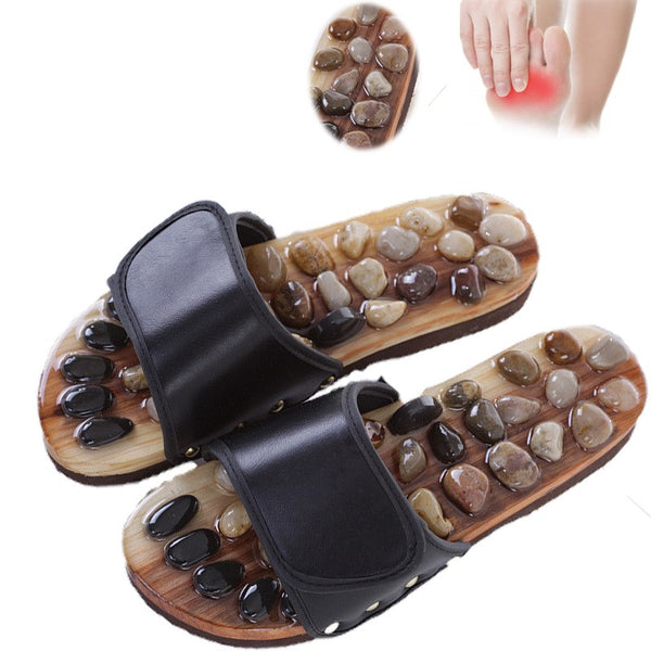Pantuflas de Masaje Acupuntural para Pies con Piedras Terapéuticas