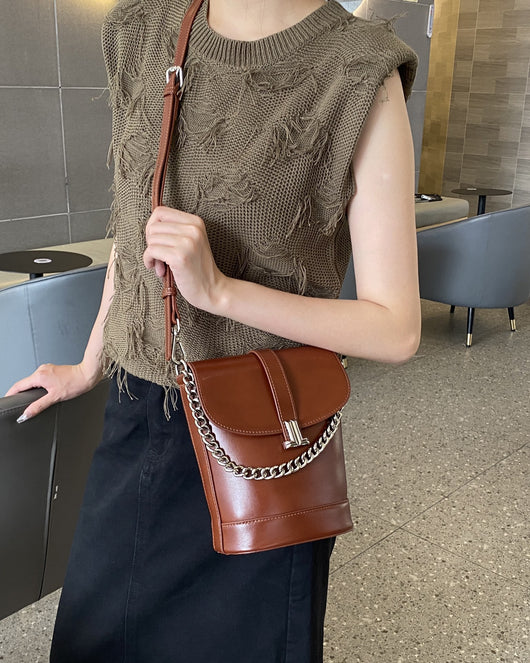 Bolso de Cuero Genuino con Cadena - Bandolera de Piel Auténtica - Image 12