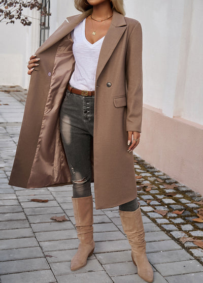 Abrigo Elegante con Cuello Solapa para Mujer Ejecutiva - Image 14