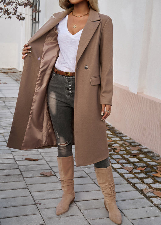 Abrigo Elegante con Cuello Solapa para Mujer Ejecutiva - Image 14