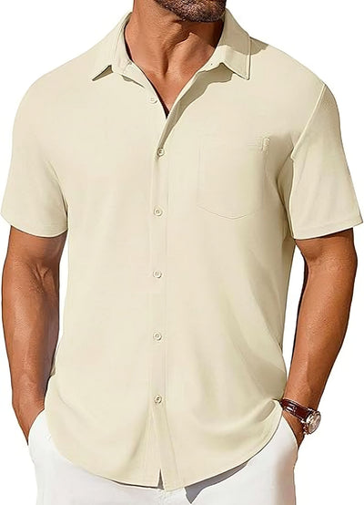 Camisa Casual de Manga Corta Resistente a Arrugas para Hombre - Image 11