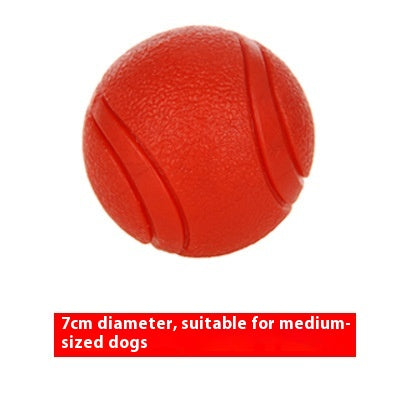 Orange rubber pet toy ball with textured surface and grooved lines, 5cm diameter, suitable for small dogs. - Image 8