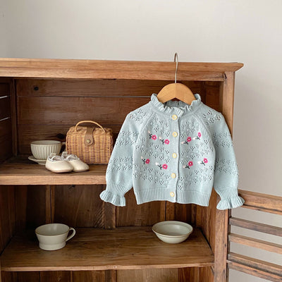 Cardigan Tejido Hueco Bordado Versátil - Image 11