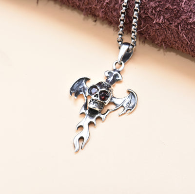 Dije Calavera con Alas de Demonio en Plata Esterlina 925 Personalizado - Image 6