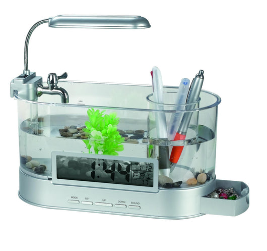 Acuario Escritorio USB con Reloj, Temperatura y Organizador - Image 11