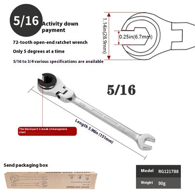 Llave Inglesa Ajustable con Carraca de Tubo Abierto - Image 3