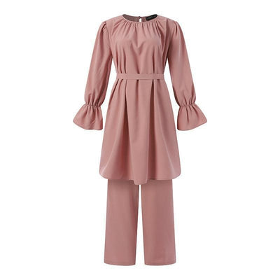 Conjunto de Verano para Mujer: Blusa y Pantalón de Colores Lisos - Image 4