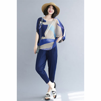 Blusa Corta de Gasa Plisada Irregular para Mujer - Image 6