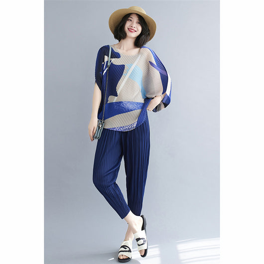 Blusa Corta de Gasa Plisada Irregular para Mujer - Image 6