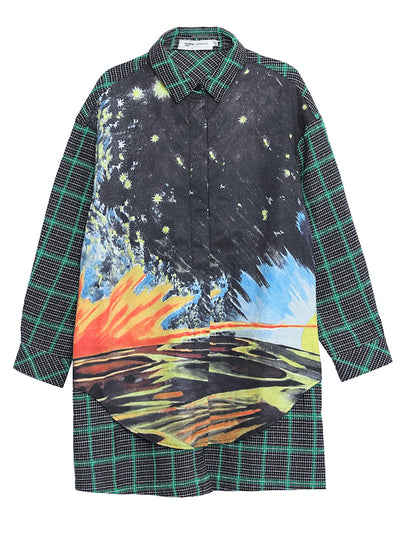 Camisa Diseñadora con Solapa Estampada para Mujer - Image 8
