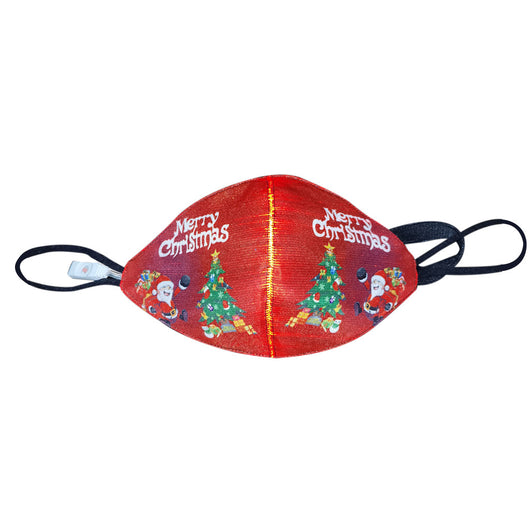 Protector Facial Navideño con Fibra Óptica LED