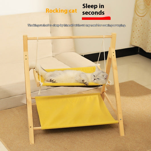 Hamaca Doble para Gatos de Madera - Cama Térmica 4 Estaciones - Image 2