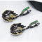 Aretes de Fiesta Personalizados Chapados en Oro Negro con Circón Verde