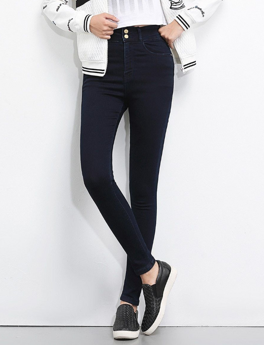 Jeans Skinny Cintura Alta Elástica Talla Grande Mujer - Pantalón Lápiz Ajustado - Image 5