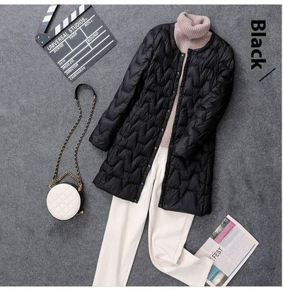 Chaqueta Acolchada Ultraligera Mujer - Abrigo Midi Ajustado sin Cuello - Image 8
