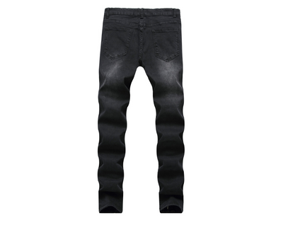 Pantalones Vaqueros Motociclista para Hombre con Roturas y Cierre Lateral - Image 3
