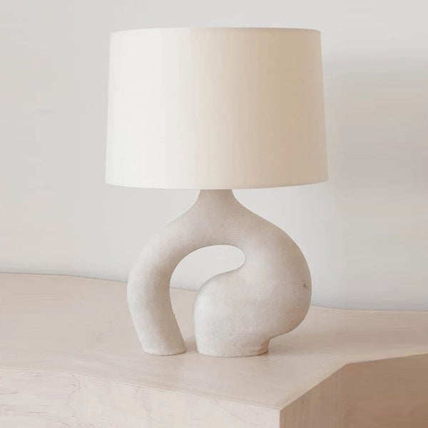 Lámpara de Mesa Nórdica Minimalista con Pantalla de Tela para Sala de Estar