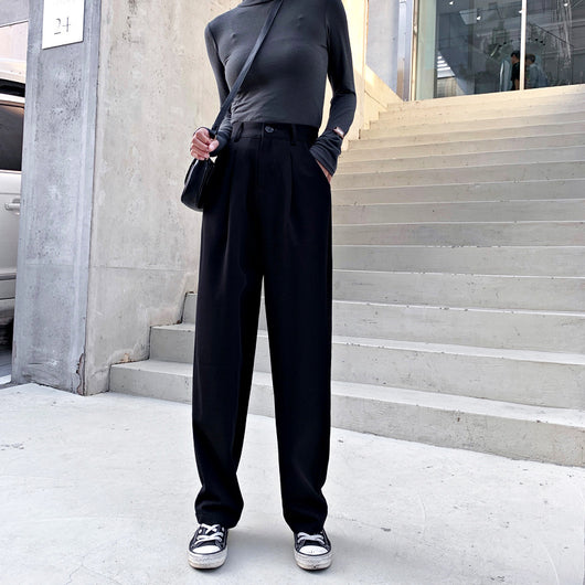 Pantalón Sastre Cintura Alta Pierna Recta Ancha para Mujer - Image 13