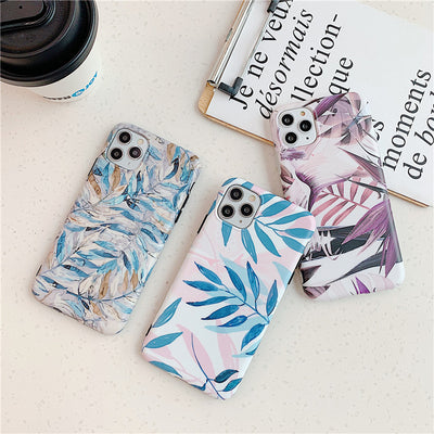 Funda Protectora iPhone XR Verde Hojas Mate Resistente