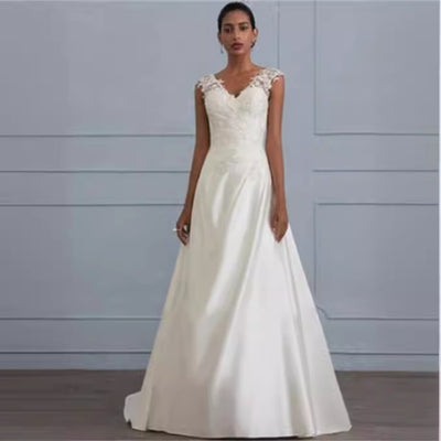 Vestido de Encaje Blanco Elegante Talla Grande - Espalda Descubierta para Bodas y Eventos - Image 6
