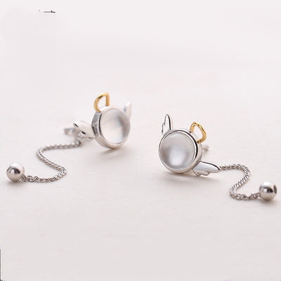 Aretes de Plata Esterlina Personalizados Angelito para Mujer - Image 8
