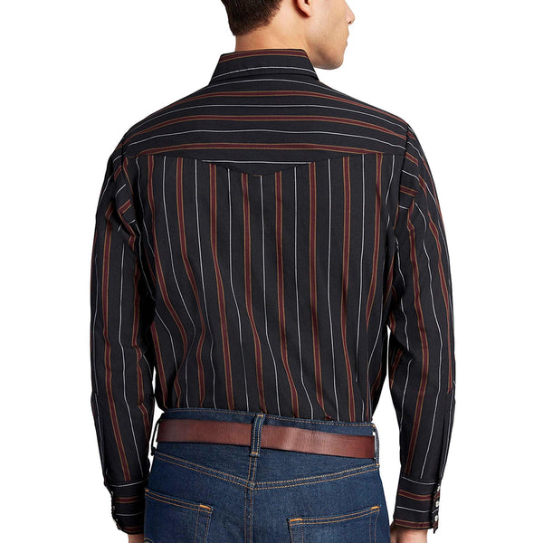 Camisa Occidental a Rayas de Manga Larga para Hombre