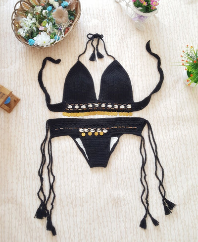 Bikini Retro Tejido a Mano - Traje de Baño Dividido Estilo Europa - Image 5