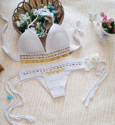 Bikini Retro Tejido a Mano - Traje de Baño Dividido Estilo Europa - Image 4