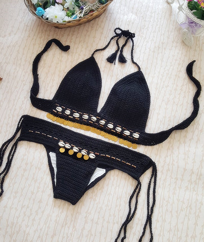 Bikini Retro Tejido a Mano - Traje de Baño Dividido Estilo Europa - Image 2